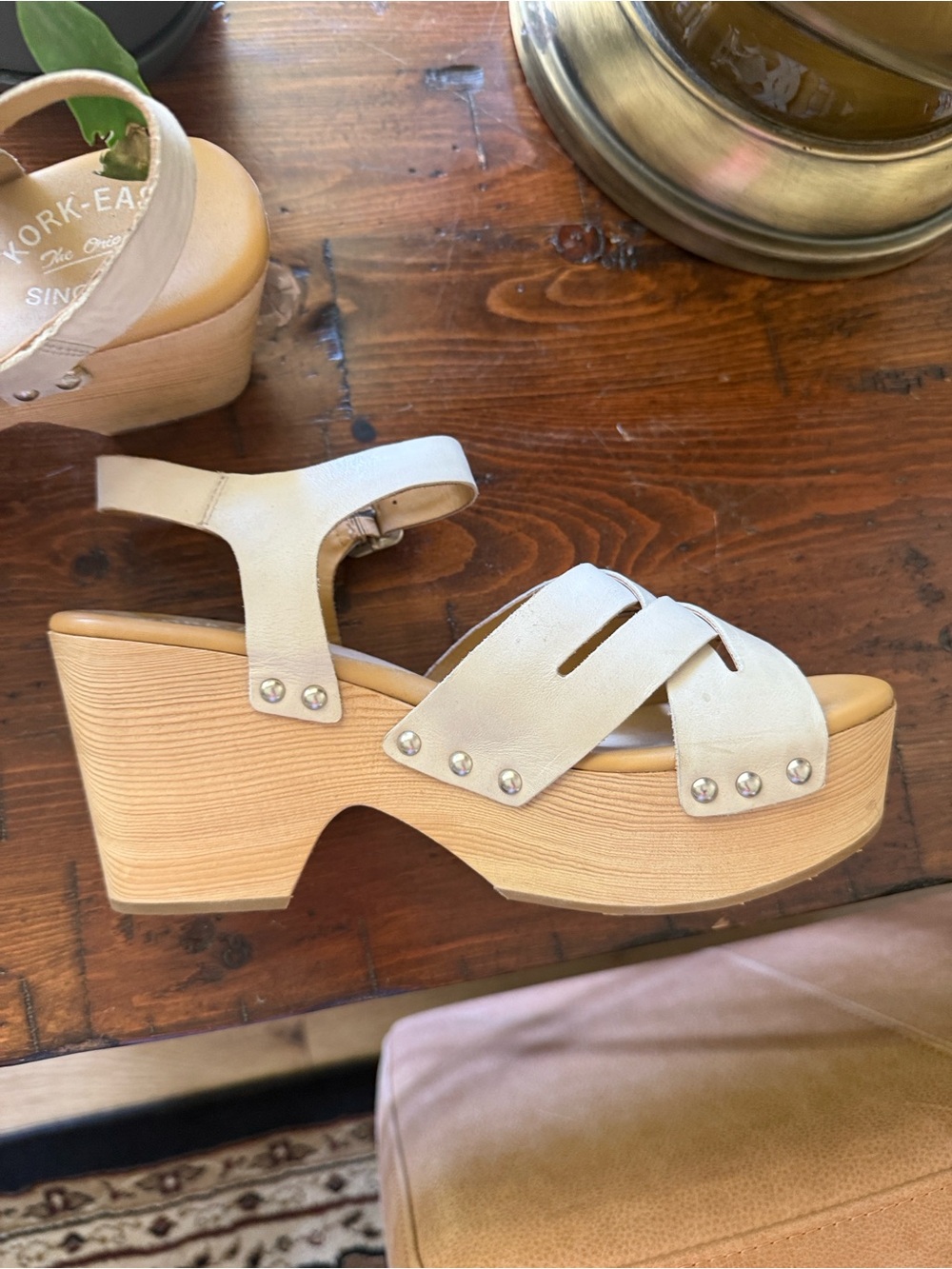NEW Kork-Ease/Anthropologie Wausau platform tan Sandals